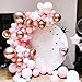 RUBFAC 129pcs Rose Gold Balloons Different Sizes 18 12 10 5 Inches, Latex Balloon Garland Arch Kit for Birthday Party Valentine's Day Baby Shower Graduation Wedding Holiday Decoration