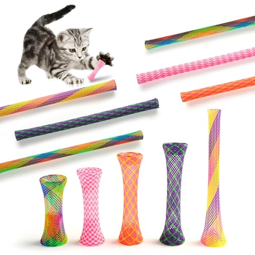 Cacovedo 30 Pack Cat or Kitten Colorful Spring Tube Toy