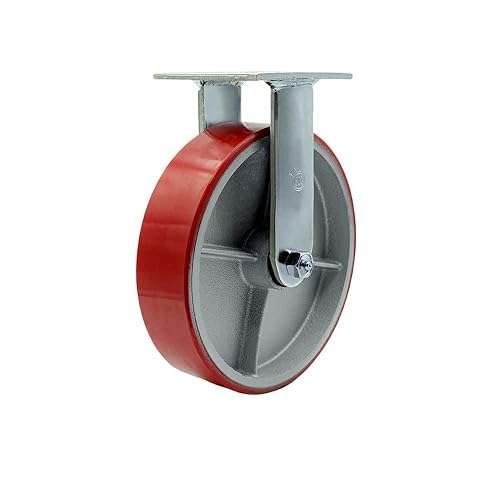 Vista 133 de Rueda rígida de poliuretano sobre hierro fundido con rueda roja de 4 pulgadas, capacidad de 700 libras, marca Service Caster