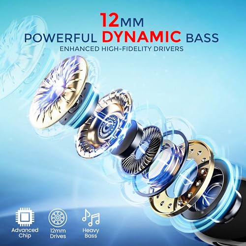 Image of MAK Wireless Neckband Earphones with 12mm Deep Bass, Magnetic Earbuds, Lightweight Ergonomic Design, Bluetooth Connectivity & Long Battery Life, Premium Black Neckband in Black