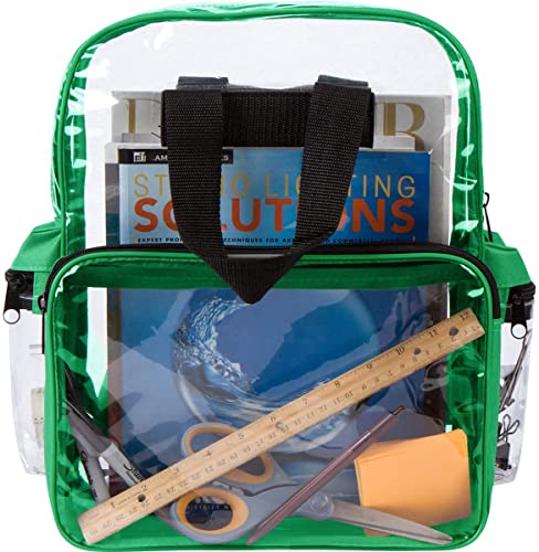 ImpecGear Unisex Transparent Clear Travel Security Multi-purpose Bookbag/Backpack CBP3121 (CBP3121 - Green)3