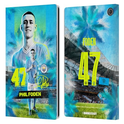 Étui portefeuille en cuir Man City Phil Foden pour tablette Amazon Fire Max 11