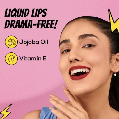 Image of RENNE Everyday Quick Stay Liquid Lipstick - Red Hour, Velvety matte Finish, Long-Lasting & Lightweight, Hydrating & Non-Drying Formula, Ultra-rich Pigment, Jojoba Oil & Vitamin E Infused