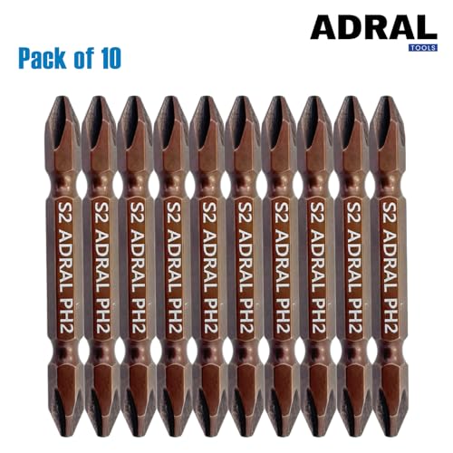 Image of PB65 Power Bit HD - 65mm Double Sided PH2 Magnetic Screwdriver Bit | S2 Steel | High Torque | Brown Anti-Rust Coating | Extra Strong Magnetic Head | Pack of 10