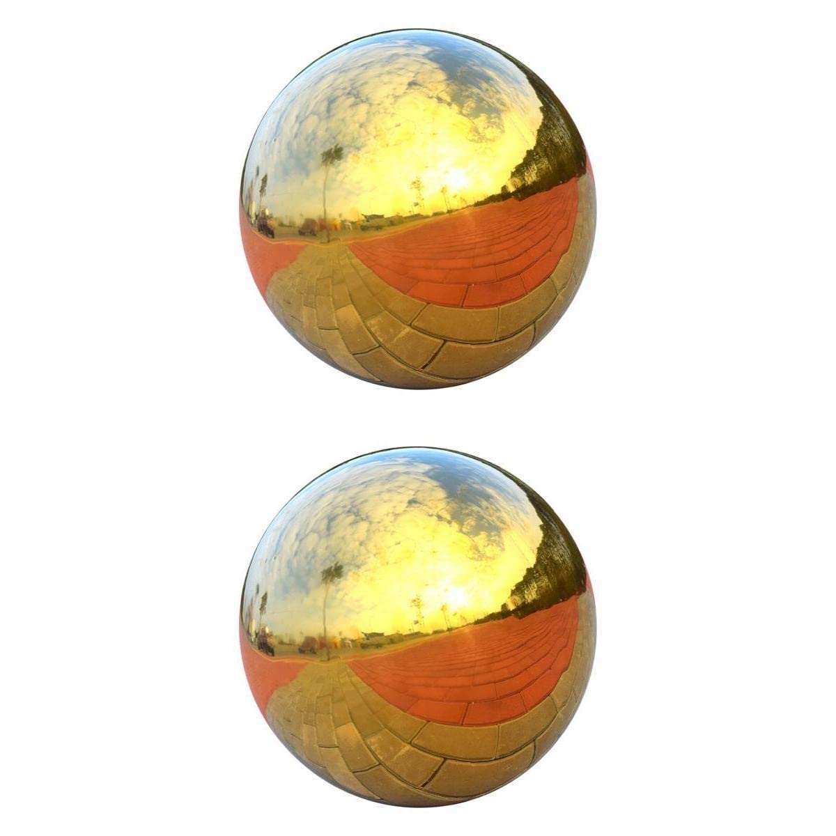 Merishopp 2Pcs 304 Stainless Hollow Ball Seamless Mirror Ball Garden Decor 90mm+138mm-picture-25