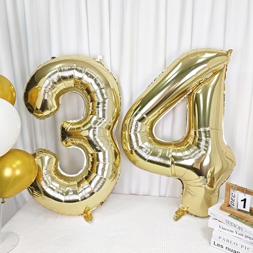 Image of 40 Inch Light Gold 8 Number Balloons Large Champagne Gold Number | White Gold Giant 8 Foil Mylar Helium Digital Balloon for 8th or 8st Anniversary Party Decorations Supplies