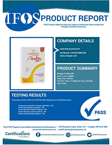 Omega 3 OMEGOR® Vitality 1000 - 90% van Omega-3 TG! IFOS gecertificeerd sinds 2006. 400 mg EPA en DHA per capsule in een… - Image 4