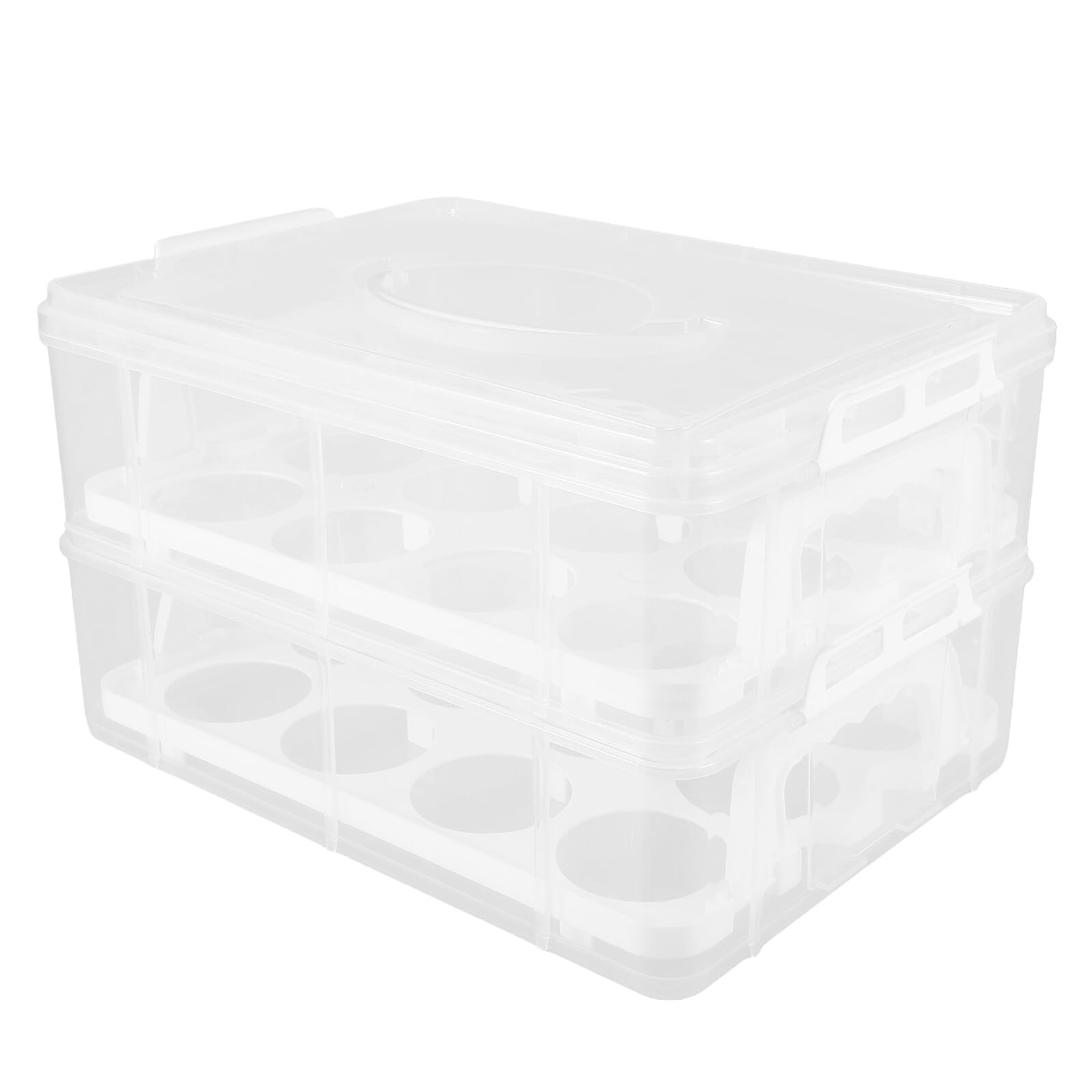 GARVALON Kuchen Transportbox aus Kunststoff mit Transparentem Design und Duallayer Struktur Vielseitiger Cupcake Tragebehälter für Kuchen und Nachtisch Partys