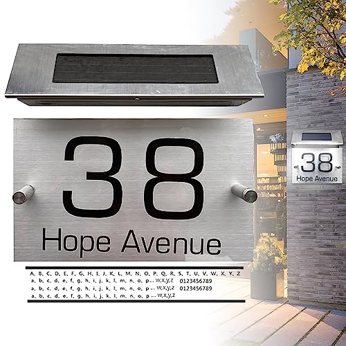 Lampe solaire personnalisée pour plaque d'immatriculation de maison et numéros LED