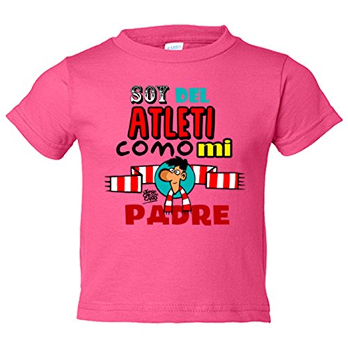 Camiseta niño Atlético de Madrid soy del Atleti como mi padre - Rosa, 18-24 meses