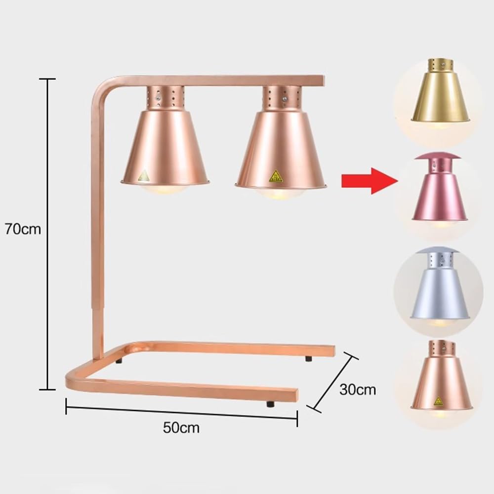 Lampada riscaldante per Alimenti da banco, scaldavivande Elettrico Portatile con Tre lampadine da 250 W, Lampada scaldavivande Regolabile in Altezza per casa, Ristorante