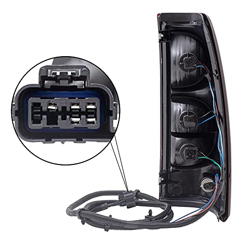 Brock Replacement Driver Tail Lamp Lens, Bulb And Wiring Harness Compatible With 2004-2007 Silverado Fleetside Pickup Truck 19169004 #TOP3
