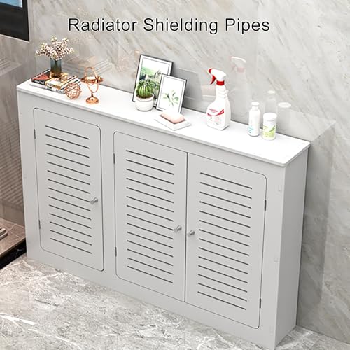 Cache-radiateur moderne design à lattes verticales pour salon