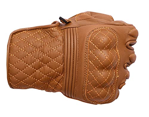 Image of Yamaha Leather Bike Riding Gloves (XL Size, Brown) Y6ABRWLEXL21