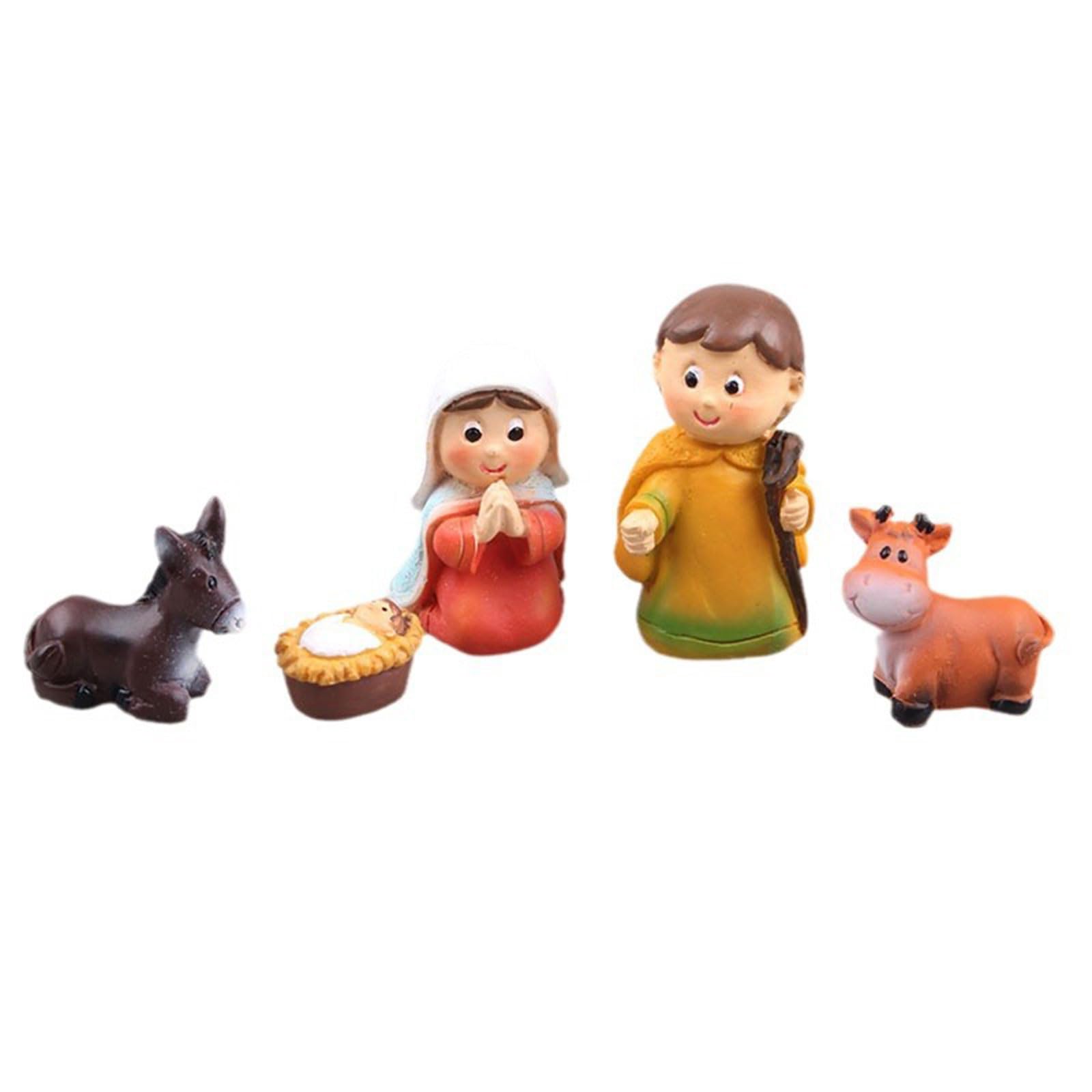 Detailed Nativity Scene Set Holy Figurine Statues Capturing Essences Of Jesuss Birth For Festival Home Decoration