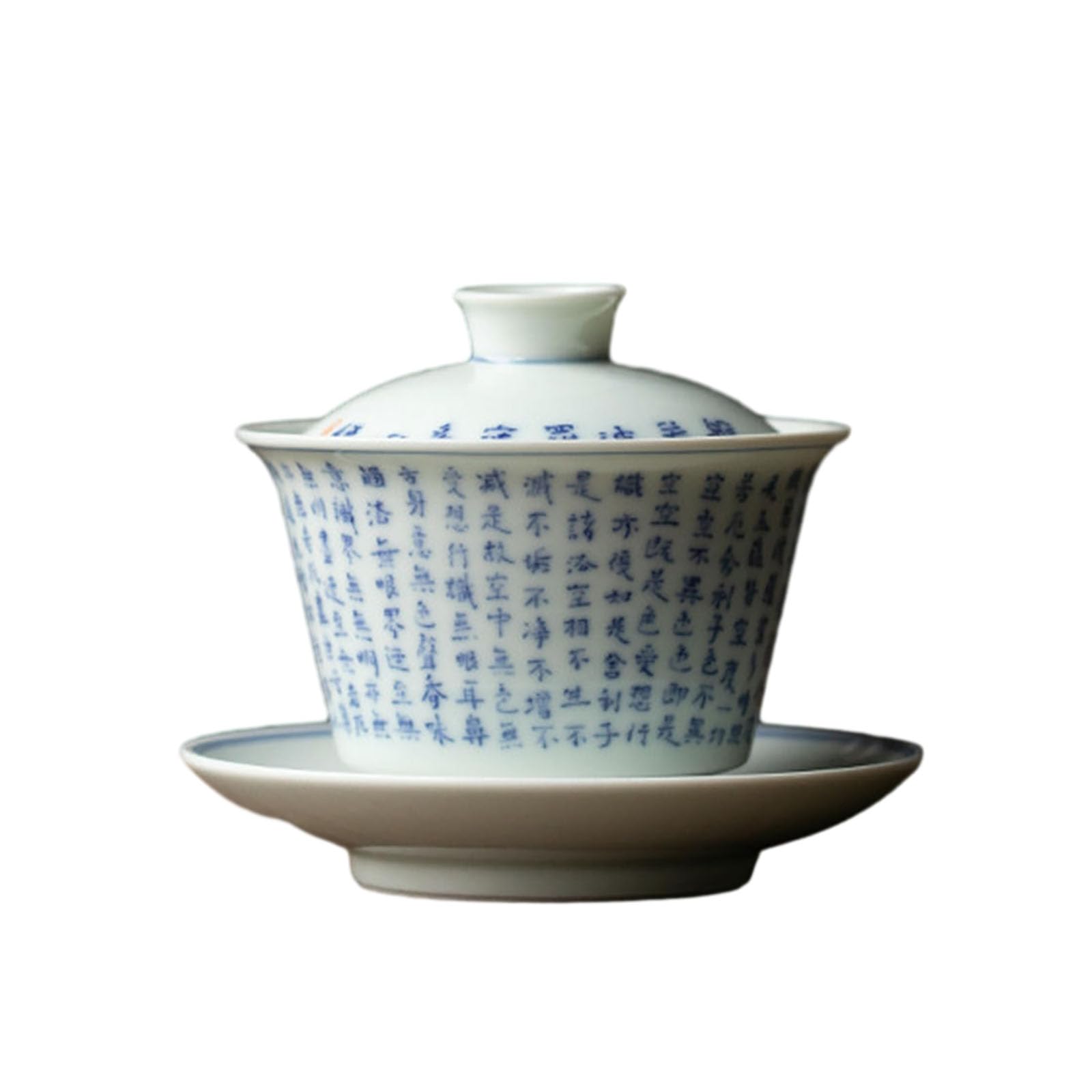 Kung-Fu-Tee-Set im chinesischen Stil, antike Drei-Talent-Schüssel mit Deckel, Kung-Fu-Tee-Set aus Keramik, 165 ml, Blau und Weiß