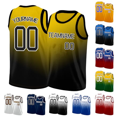 Image of Custom Basketball Jersey for Men - Personalized Name & Number, Embroidered or Printed, Athletic Shirt for Kids, Boys & Youth