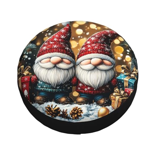 Image of Christmas Gnome Spare Tire Cover Winter Weatherproof Universal Wheel Protectors Christmas New Year Wheel Covers for Rv Camper Travel Trailer SUV Truck 15 Inch Holiday Xmas Decor