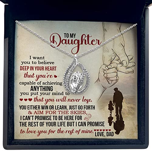 Tryndi To My Beautiful Daughter Necklace, Valentines Day Gift For Daughter, Gifts From Dad To Daughter, To My Daughter From Dad, Best Daughter Gifts, Father To Daughter Gifts, Birthday Gifts For Daughter, Daughter Gifts Ideas (Birdcage-Premium Led Box, Heart) #TOP2