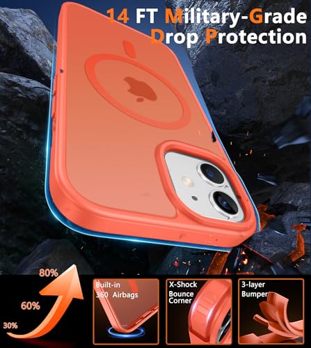 Image of FNTCASE for iPhone 12 Phone Case: for iPhone 12 Pro Magnetic Matte Textured Military Grade Drop Protection Translucent Cell Phone Cover - Slim Durable Shockproof Protective Bumper