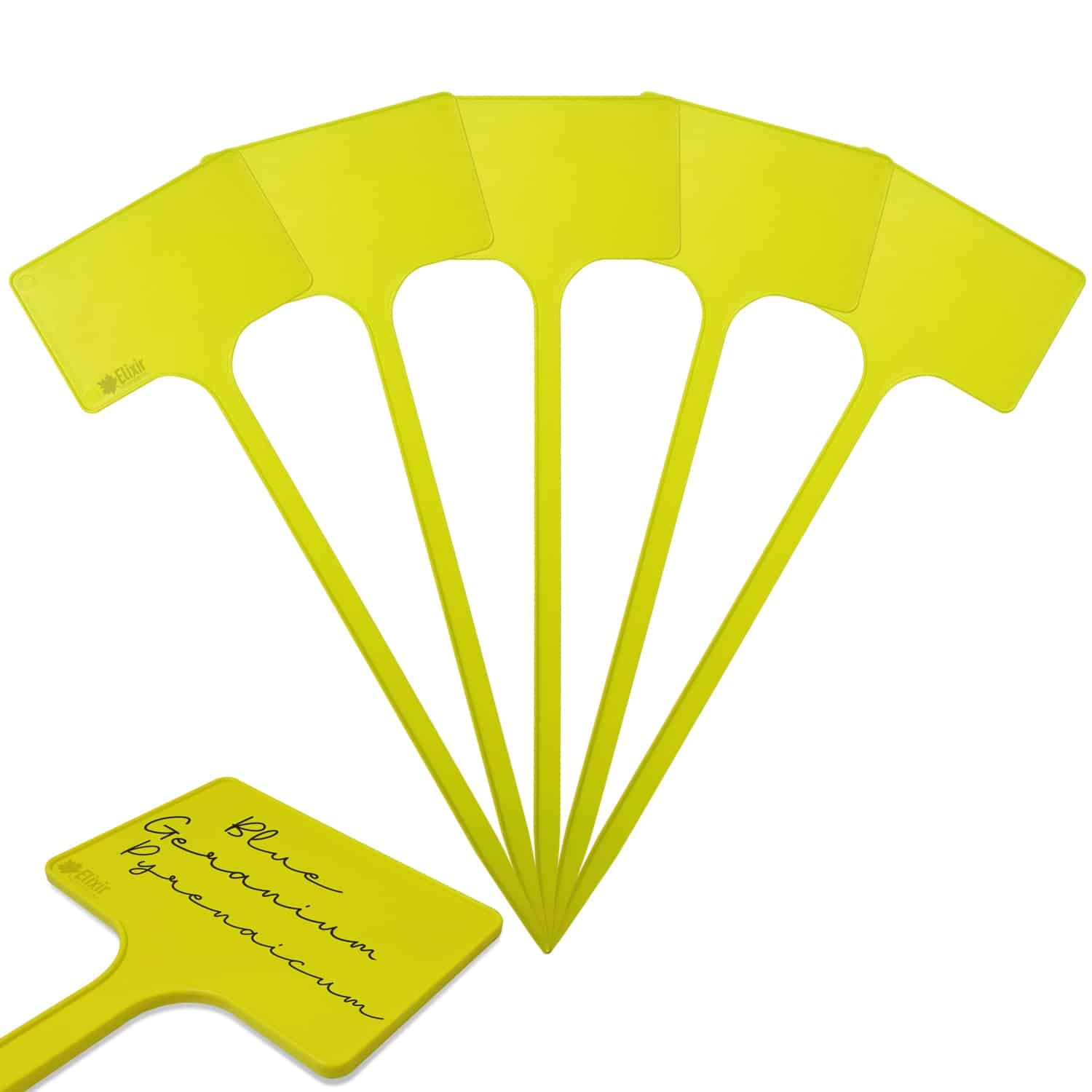 Elixir Gardens Plastic T-Shaped Labels | Plant, Pot & Flower Labelling | SL300 - Yellow x 200 โ image 1