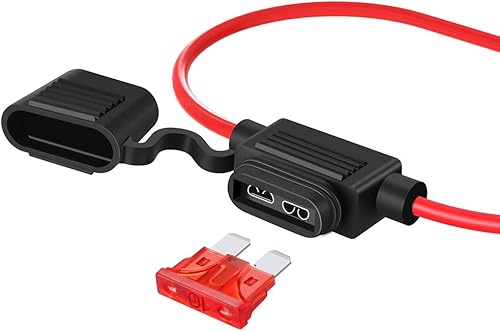 Miniatura 2 de SIM&NAT - Soporte de fusible de calibre 14 ATCATO, 10 paquetes de portafusibles de hoja automotriz en línea con 50 fusibles estándar para automóvil,