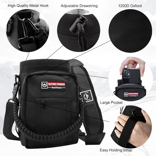 Image of NATURE PIONEOR Neoprene Insulated Water Bottle Holder with Shoulder Strap for Half Gallon 64OZ / One Gallon 128OZ Sports Water Jugs Bottles, Carrier /Pouch Sleeve for Outdoor Camping, Hiking, Fishing