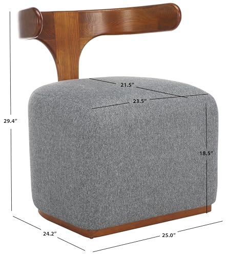 Sillón plegable gris con estructura de madera miniatura 3