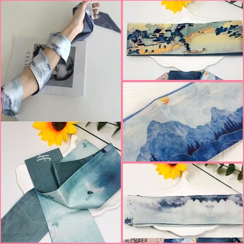 Hair Scarf for Women, Summer 6 PCS Head Scarf Hair Neck Scarves, Purse Scarf for Handbags, Fashion Accessories2