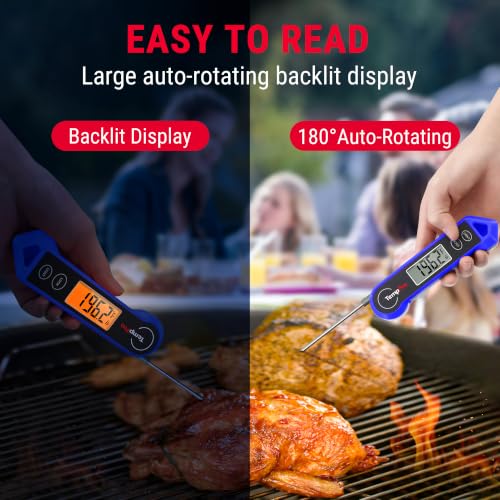 Image of TempPro TP19H Digital Meat Thermometer for Cooking, 1 Sec Instant Read Food Thermometer with Motion-Sensing Wake for BBQ Grill Oil Fry Candy for Fathers Day Gift for Dad Men (Previously ThermoPro)