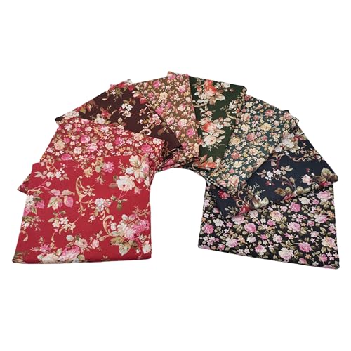 iNee Vintage Floral Precut Fat Quarters Fabric Bundles, Quilting Sewing Cotton Fabric, 18 x 22 inches,(Vintage Floral)