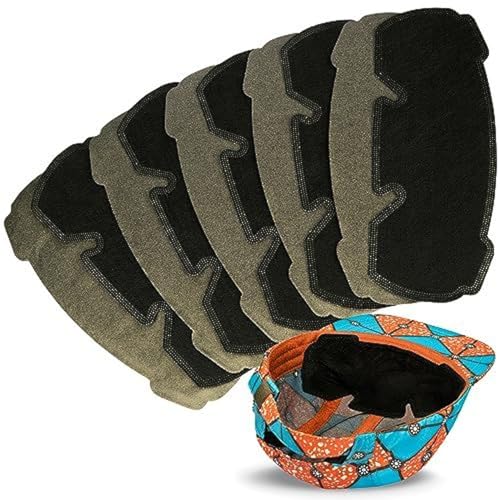 Maplefield 3-Layer Disposable Hat & Helmet Sweat Liners - Moisture-Wicking Head Sweat Liner - Universal-Fit Helmet Guards - Slim Adhesive Hard Hat Accessories - Pack of 10, Black