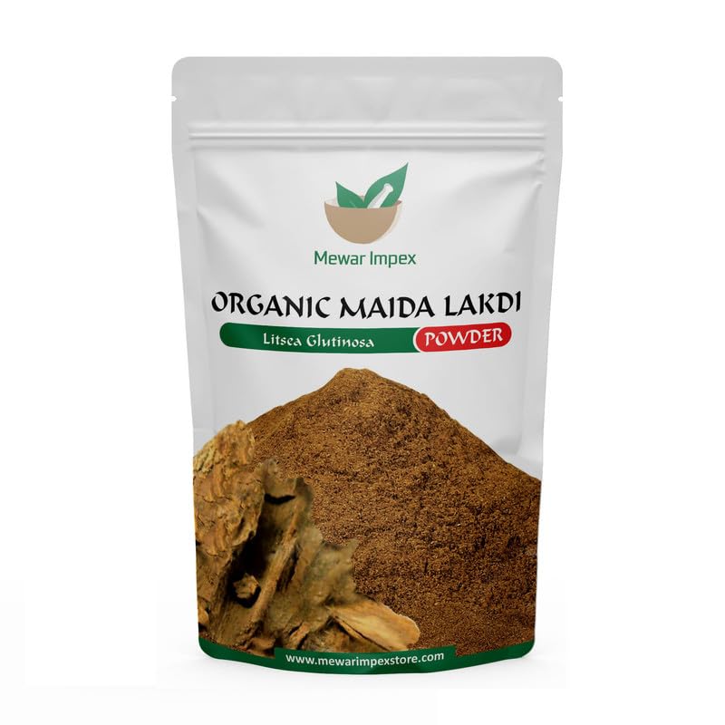 Mewar Impex Organic Meda Lakdi Powder 200 gm -Maida Lakdi Powder - Maida Wood Powder - Litsea Glutinosa
