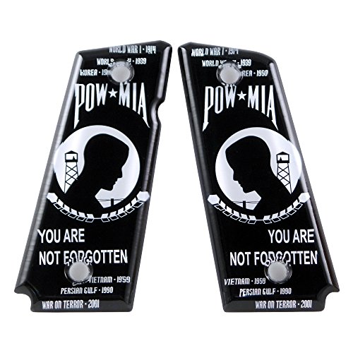 Custom 1911 Compact Ambi & Non-Ambi fit Acrylic Grips POW MIA Colt Sig Springfield S&W