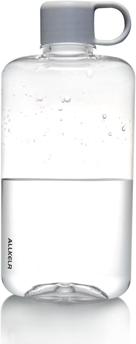 Portable Flat Water Bottle, 16.9 oz, Gray