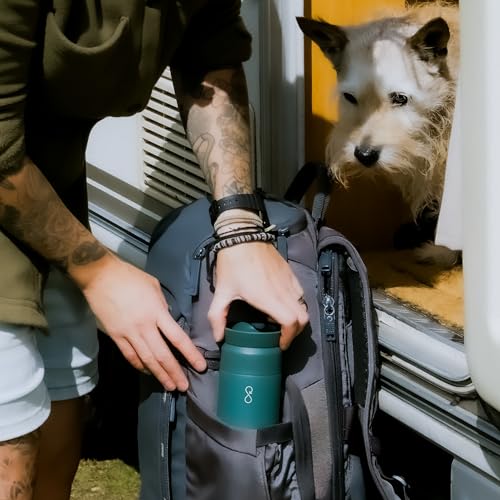 Eco-Friendly 350ml Recycled Stainless Steel Brew Flask - Forest Green - Image 6
