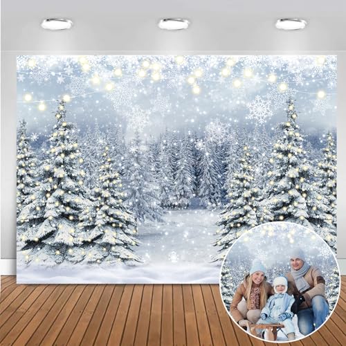 Winter Wald Szene Hintergrund Glitter verschneite Wunderland Kiefer Baum Fotografie Hintergrund Winter Weihnachten Neujahr Urlaub Party Dekor Foto...