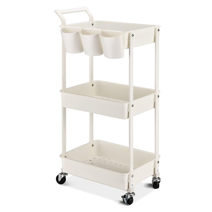 Buy Hamone 3Tier Utility Rolling Cart,Mobile Utility Cart with