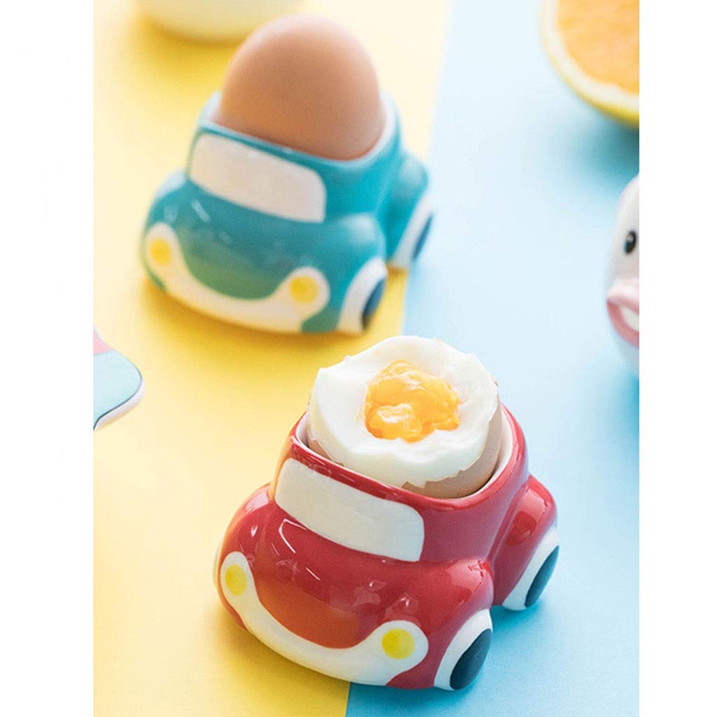Fouet de cuisine COQUETIER mignon doux en céramique bouillies coquetier for le petit déjeuner Brunch forme de voiture Fouets pour la cuisine (Color : Natural)