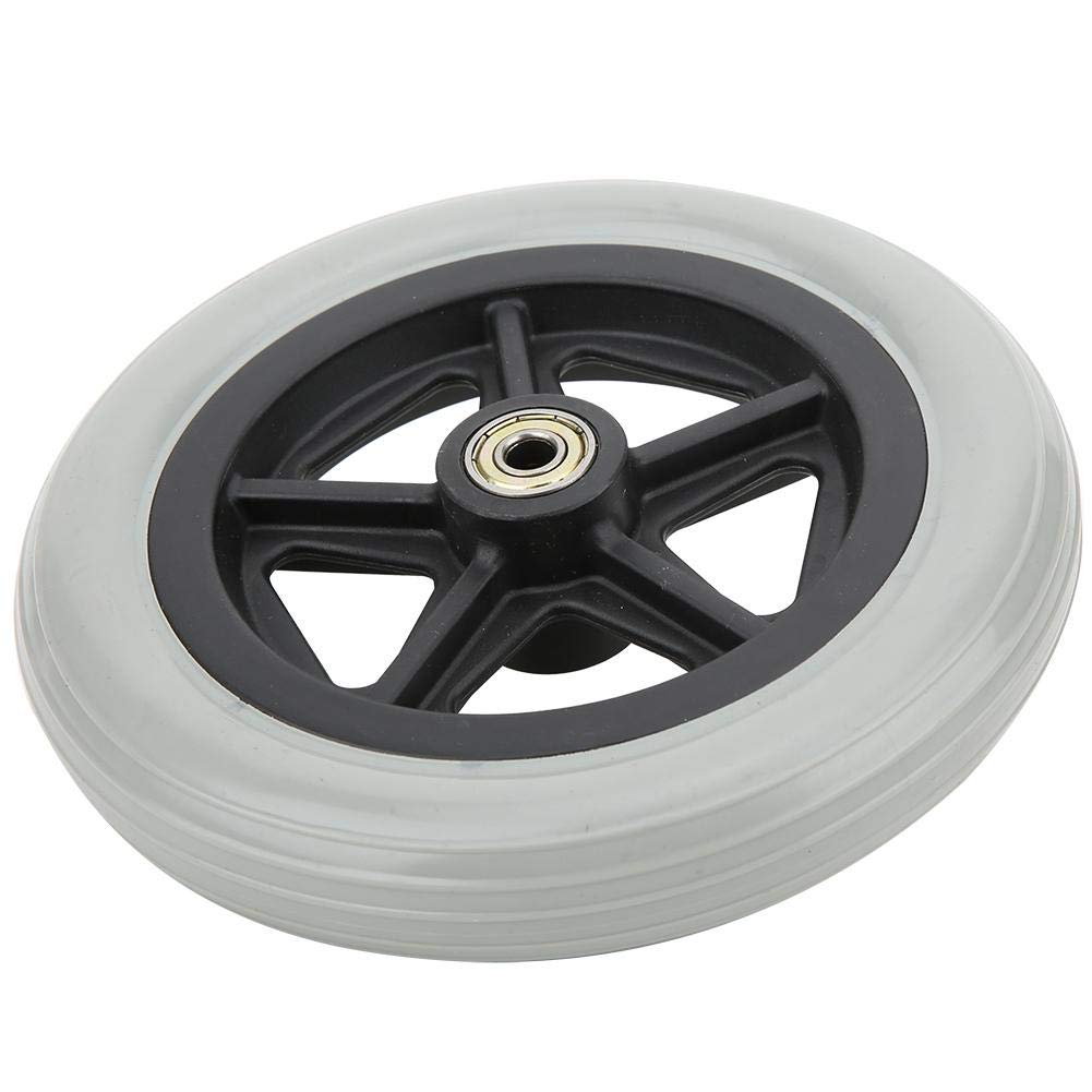 1pc 7 pulgadas Silla de ruedas Rueda delantera Rueda de goma antideslizante Silla de paseo Reemplazo Carga máxima 120 kg
