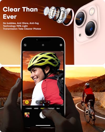 Image of TOCOL Camera Lens Protector for iPhone 13 / iPhone 13 Mini Tempered Glass HD Individual Scratch Resistant Camera Cover Accessories Case Friendly 2 Pack(Light Pink)