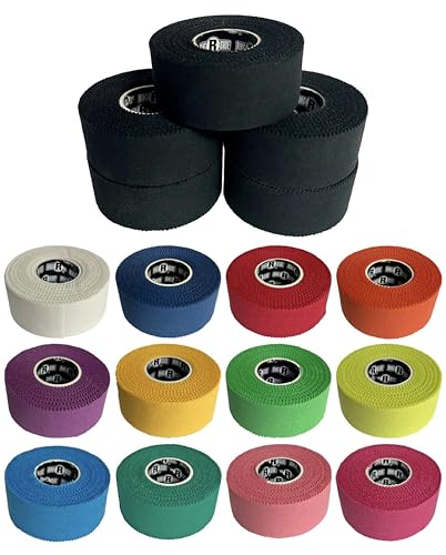 Image of Ringside 1 inch Athletic Trainers Tape, Cotton Kinesiology Tape for Combat Sports, Adhesive, 30 Foot Rolls, Black, 5 Pack