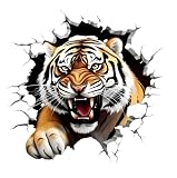 3D Tiger Car Decal Sticker - Bold Self-Adhesive Decals，8.5X8.5 Inch Truck Decal Waterproof Bumper Sticker for Car Truck Trailer SUV Van Outdoor Window Wall (1 Pcs)