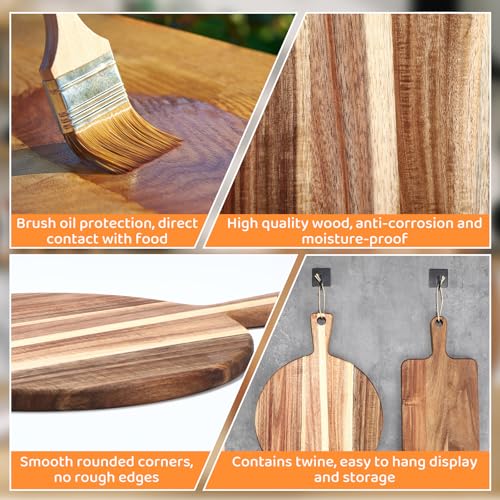 Grande planche à découper en acacia Hsei au design authentique - 7
