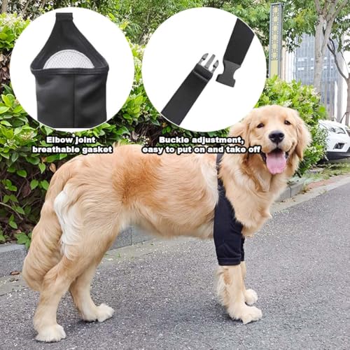 QEDBOJE Hundebeinschutz, Ellenbogenbandage Hund, verhindert das Lecken von Wunden, hilft bei Arthritis (für mittelgroße und große Hunde)
