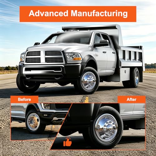 Image of CIRONBOW 19.5 inch 8 Lug 5 Holes,Wheel Simulators,Stainless Steel Bolt Kit,Fit for Pick-up Trucks Vans RV Hub Caps Rim Skin Chrome Cover Parts (2011 RAM4500)