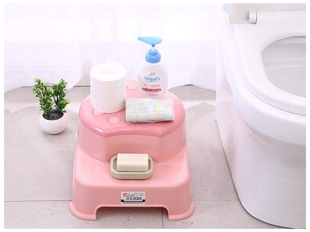 Polsterhocker, Dauerhaft Schuhbank wechseln Sofa Schritt Fußbank Anti-Rutsch Hockender Toilettenhocker zum Bad Wohnzimmer (Farbe : Rosa, Größe : 2 Pieces)