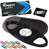 roygra Cigar Cutter with Leather Protector, Stainless Steel Double Blade Guillotine (Black)