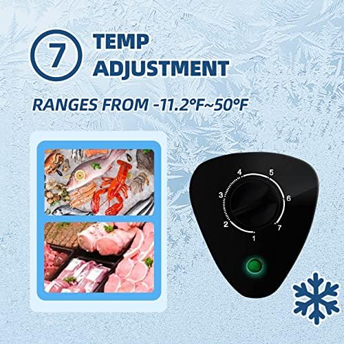 WANAI Chest Freezer 3.5 Cu.Ft Small Deep Top Door Mini with Removable Basket, Low Noise, 7 Adjustable Temperature and Energy Saving Perfect for... - Image 5