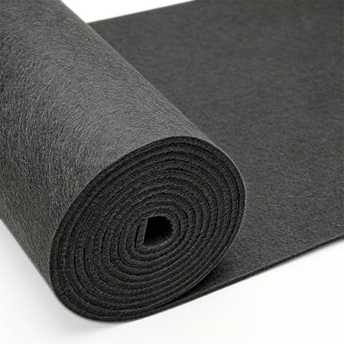 LUPATDY Rollo de fieltro de 40 cm x 250 cm, por metro, 5 mm de grosor, fieltro para manualidades, bolsa de almacenamiento, patchwork, costura, fieltro para manualidades, decoración, color gris oscuro